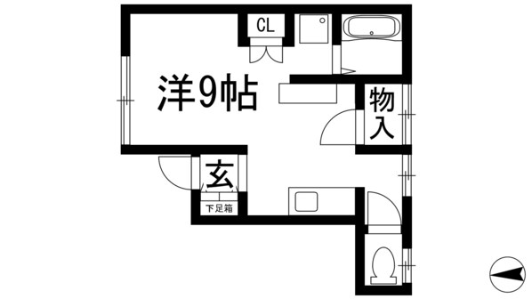 寺畑ワンルームの物件間取画像